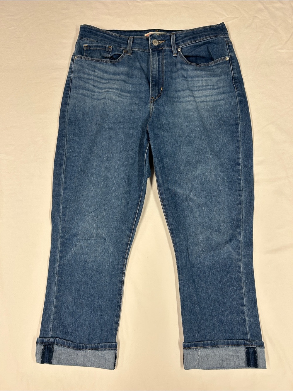 Signature by Levi Strauss Medium Blue Cropped Jeans